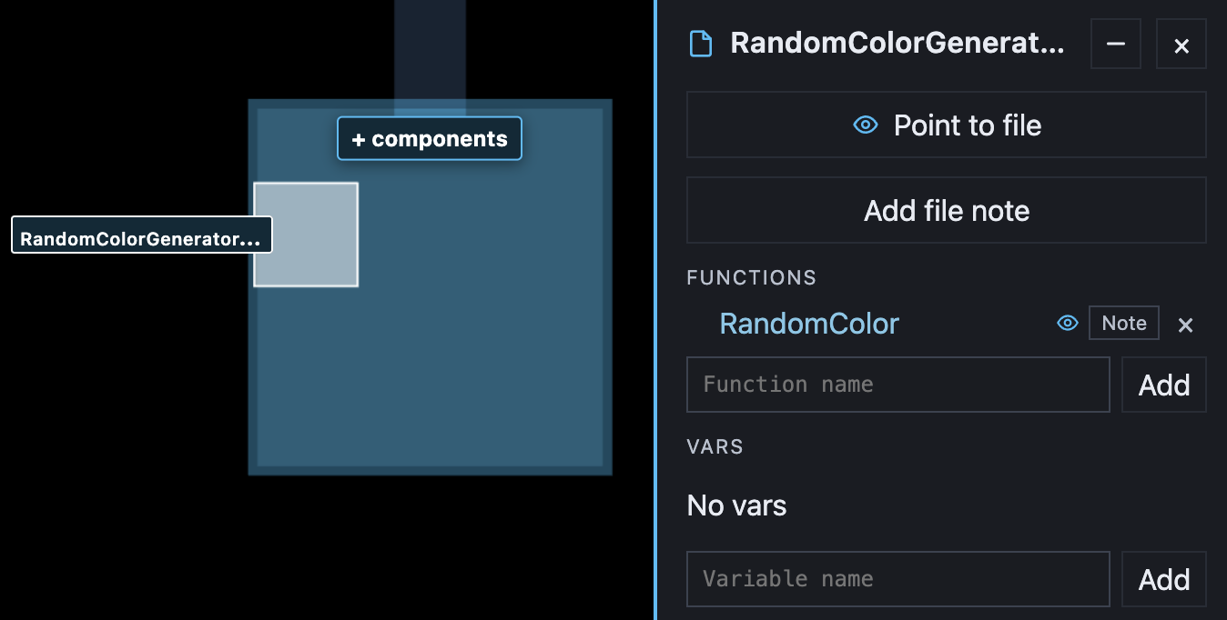 Add functions and vars in the info panel