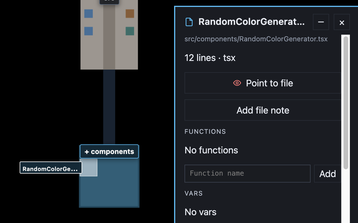 Planned file on the map with info panel