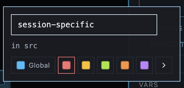 Choose Global or a session color