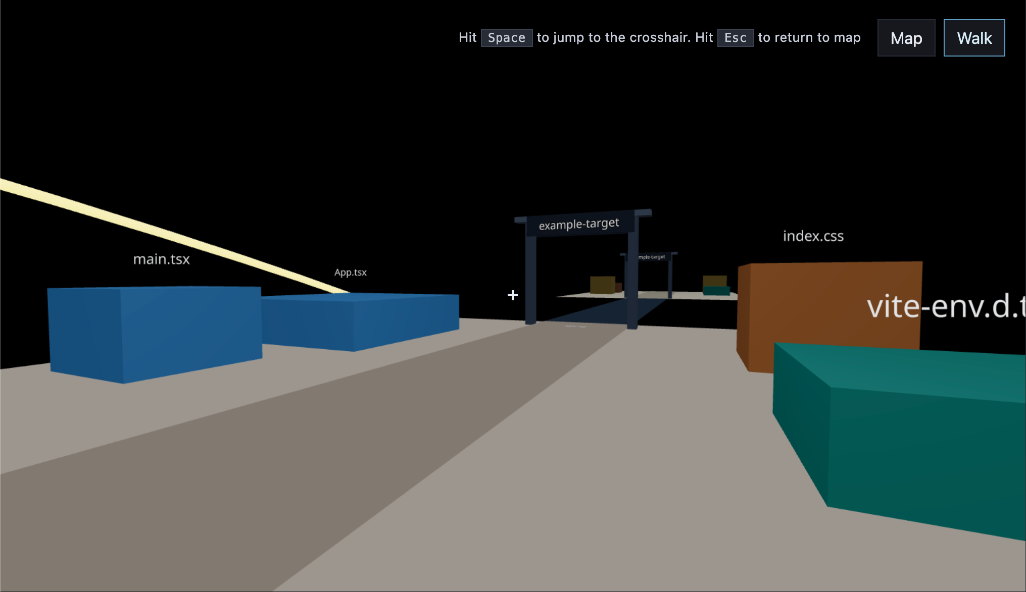 First-person Walk view of the map